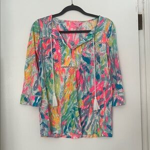 Lilly Pulitzer Pink and Blue Patterned Top